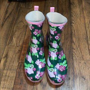 Flower rain boots